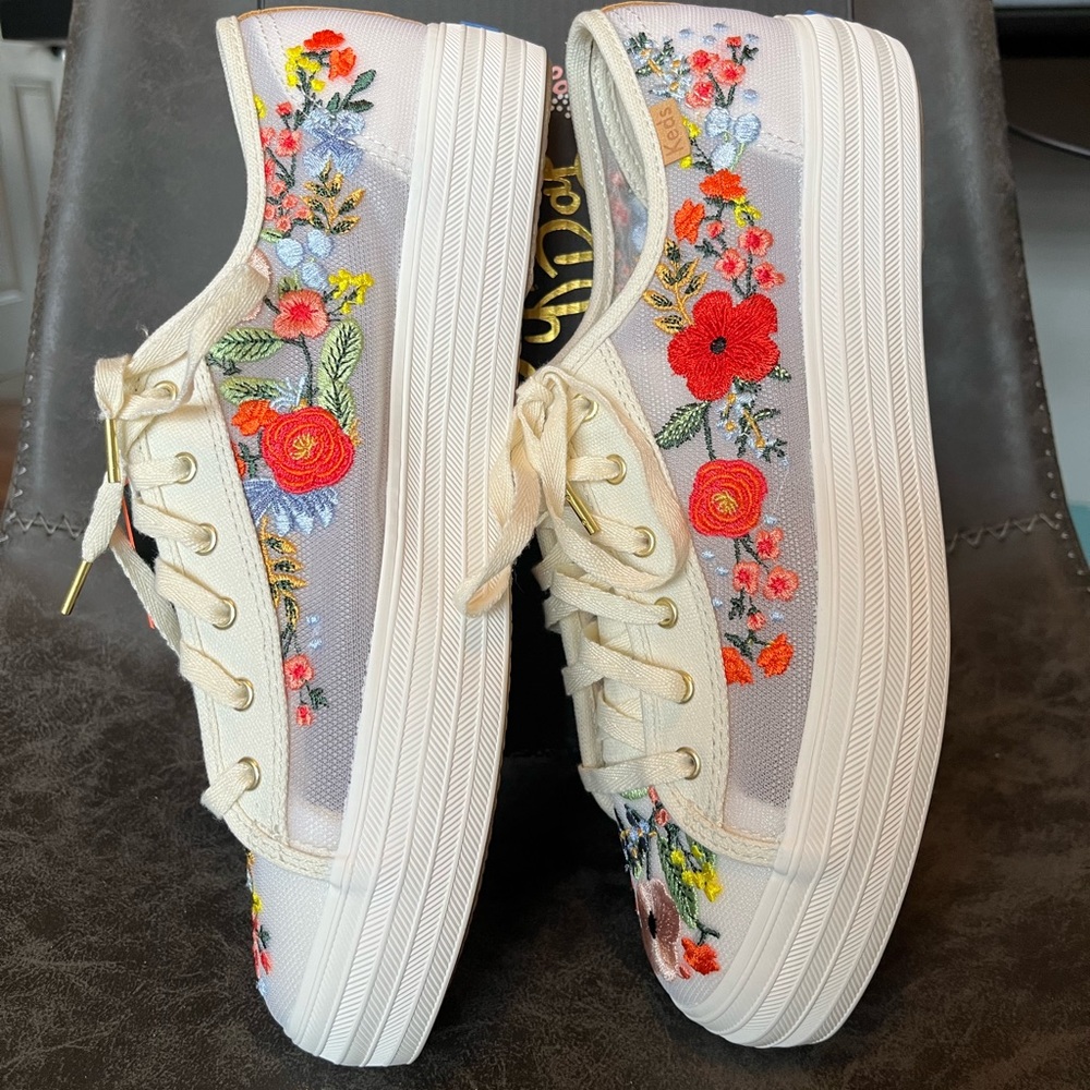 Rifle Paper Co. Limited Edition Keds - Wild Rose Embroidered Mesh Sneaker